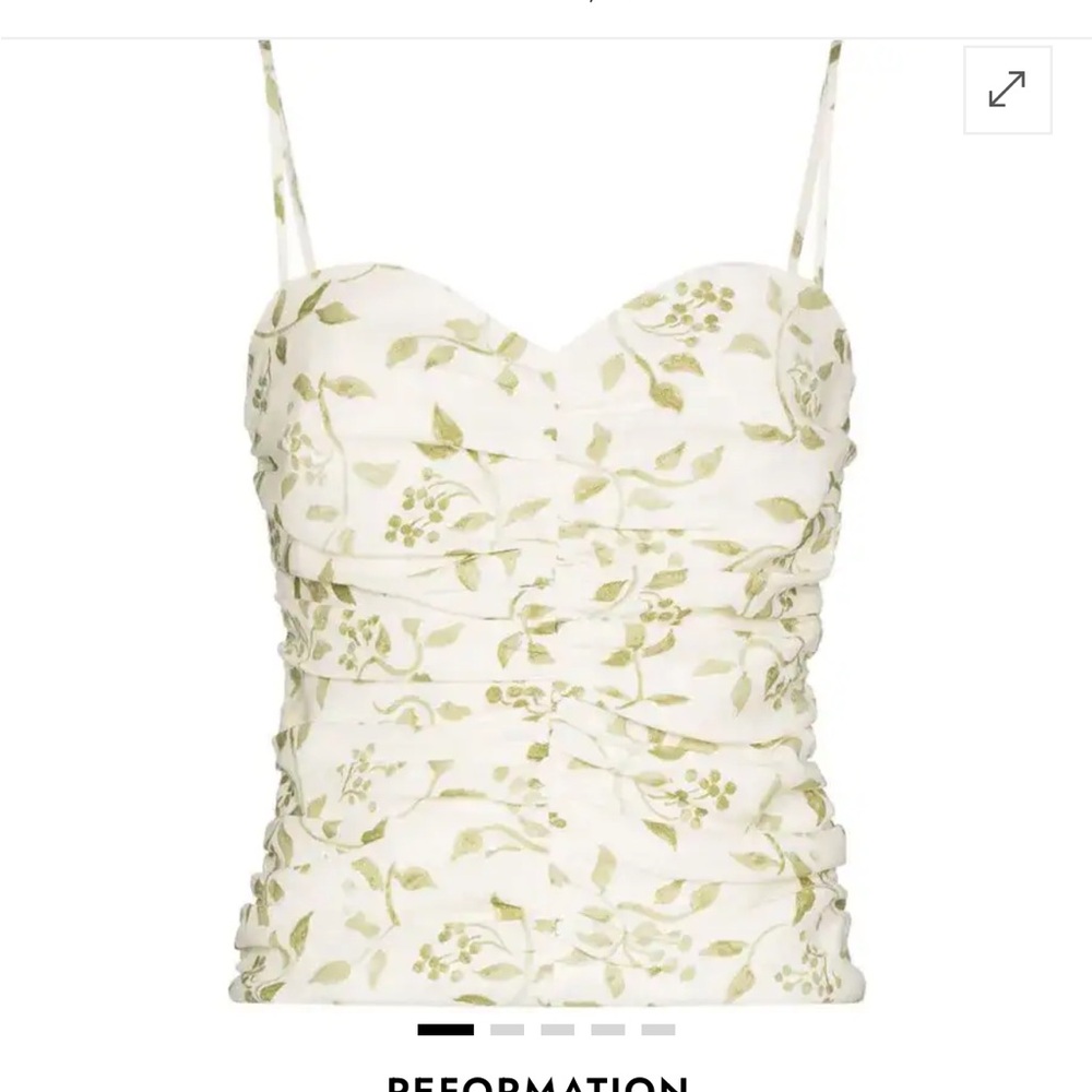 Reformation fennel ruched top - does not come with straps size 0